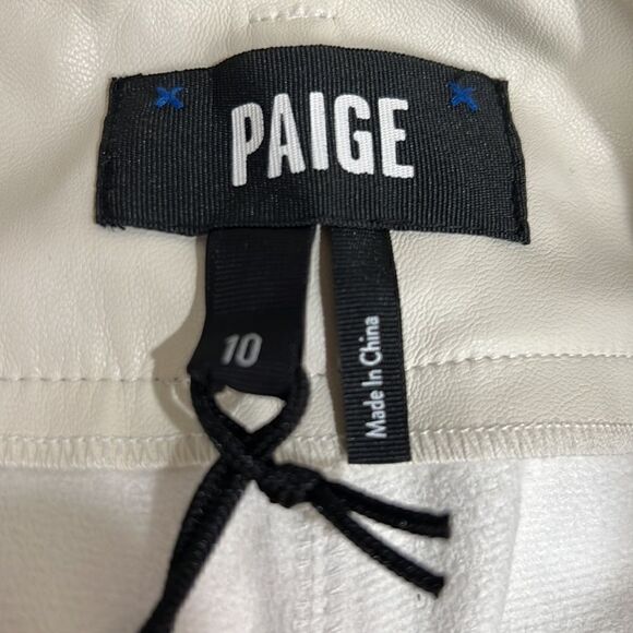 Paige’s Blanka Ecru pleather shorts size 10 NWT flawed - Picture 10 of 15